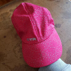 *CTR running hat,  NWOT pink with silver reflecting dots, o/s